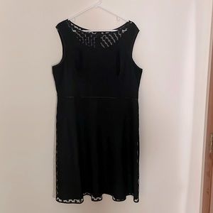 Cute, 50s inspired, retro style polka dot overlay dress - figure flattering too!